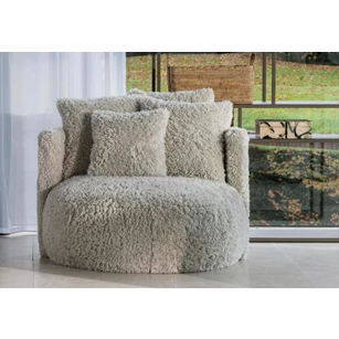 Bijzetzetel Doodle Pastille Lounge stof schapenvachtlook Passe Partout