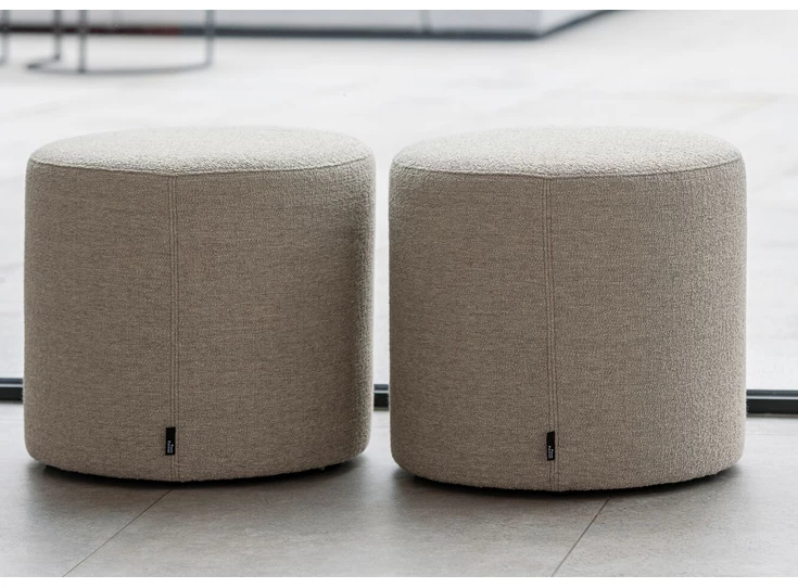 Poef DJ Pouf Round stof greige Passe Partout