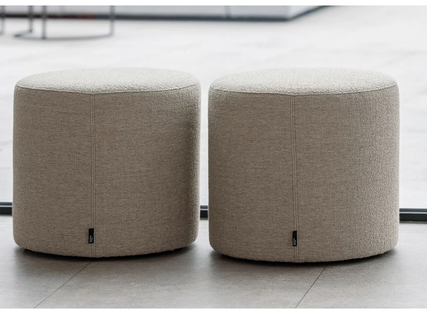 Poef DJ Pouf Round stof greige Passe Partout