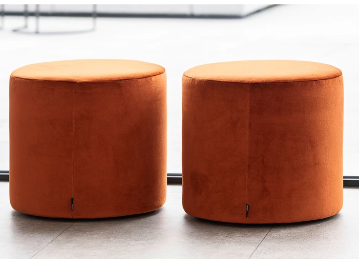 Poef DJ Pouf Round stof oranje Passe Partout