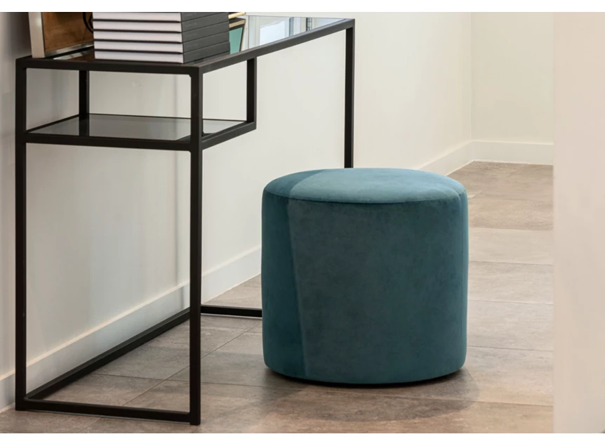 Poef DJ Pouf Round stof blauw Passe Partout