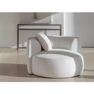 Bijzetzetel Chubby Lounge stof bouclé wit Passe Partout