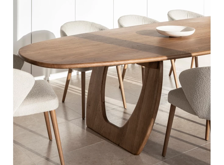 Detail Eettafel Bali Dining Table massief eik Passe Partout