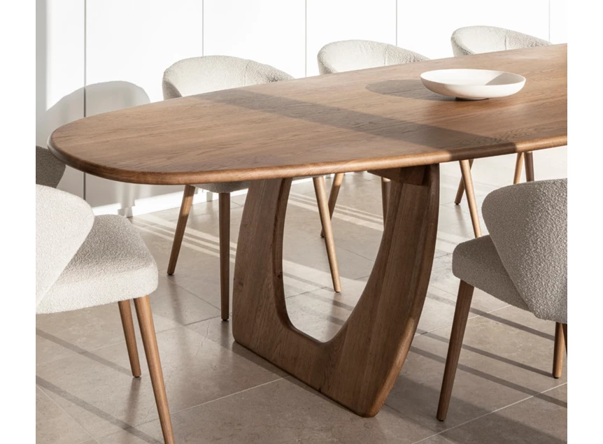 Detail Eettafel Bali Dining Table massief eik Passe Partout