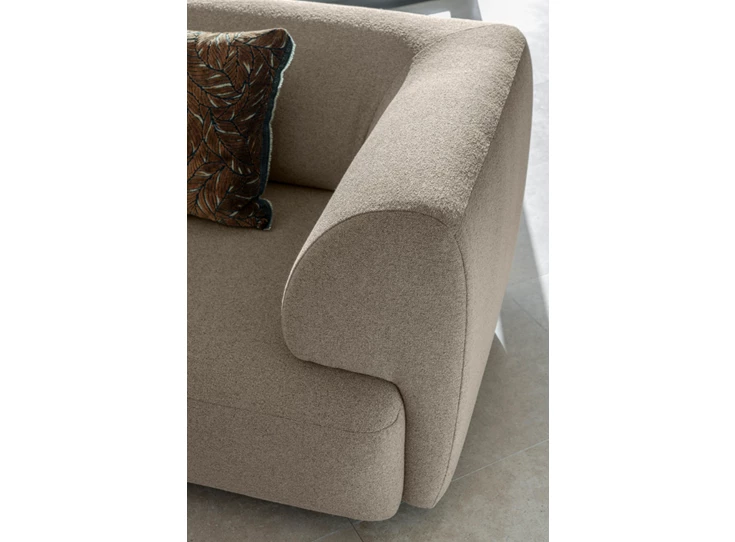 Detail Zetel Saki met schuin afsluitelement stof Passe Partout