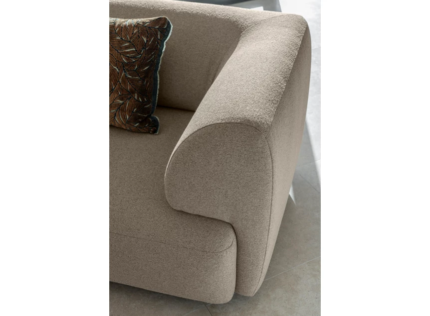 Detail Zetel Saki met schuin afsluitelement stof Passe Partout