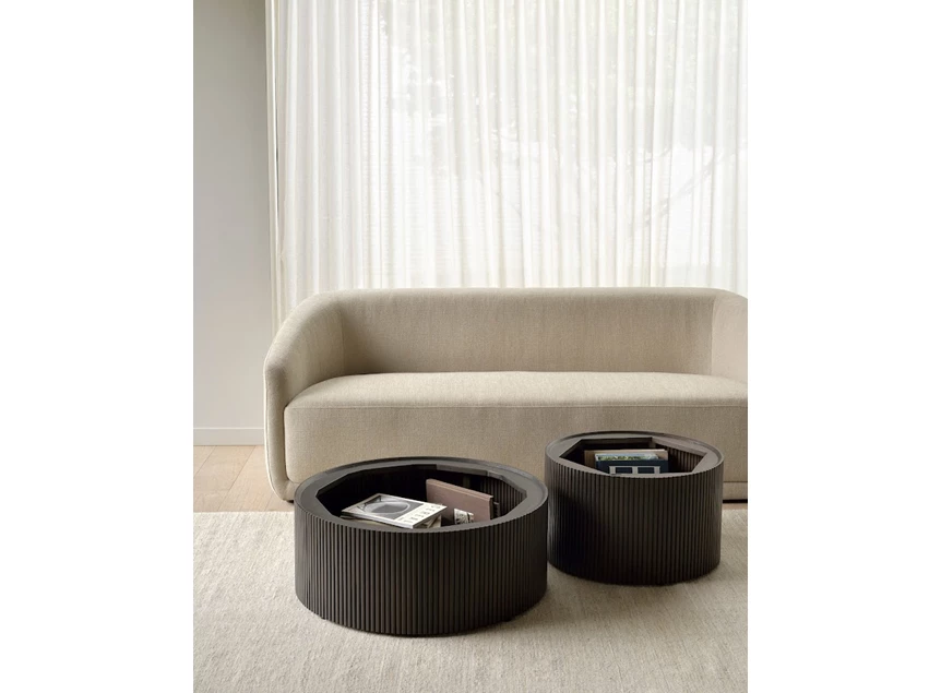 Boeken Mahogany Roller Max Dark Brown Round Coffee Table 35001 Ethnicraft