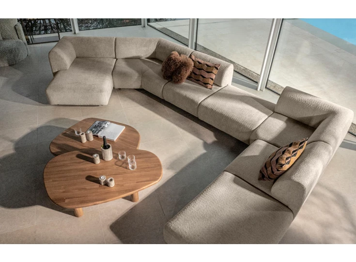 Hoeksalon Saki met longchair stof Passe Partout