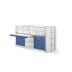 BONHHS9507 bonny halfhoogslaper bureau ladder kinderkamer blauw vipack jeugdkamer