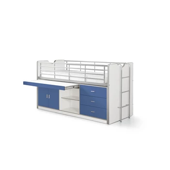 BONHHS9507 bonny halfhoogslaper bureau ladder kinderkamer blauw vipack jeugdkamer