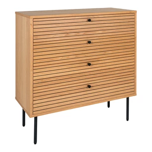 Commode Kyoto eik fineer 80cm 3101005 schuin vooraanzicht gesloten