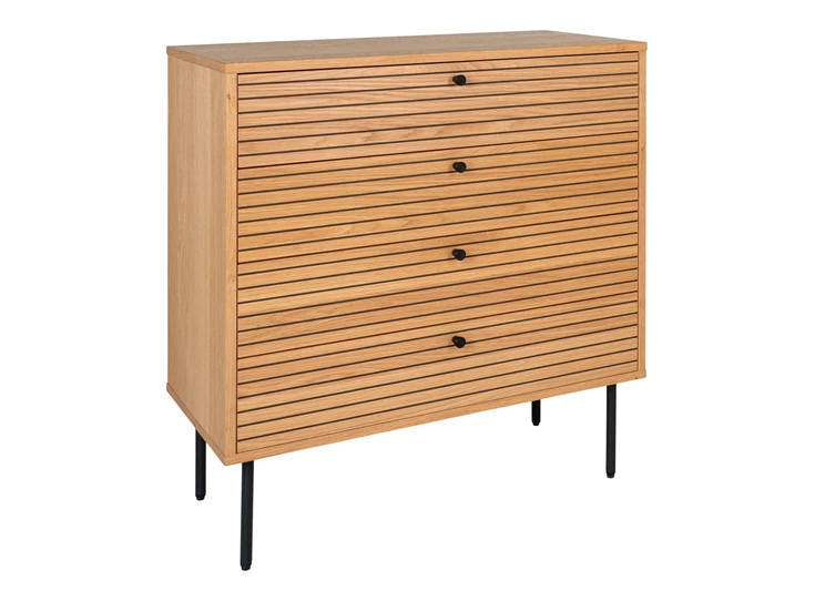 Commode Kyoto eik fineer 80cm 3101005 schuin vooraanzicht gesloten