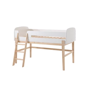 KIHS9014 kiddy halfhoogslaper vipack wit lak kinderkamer massief grenen mdf