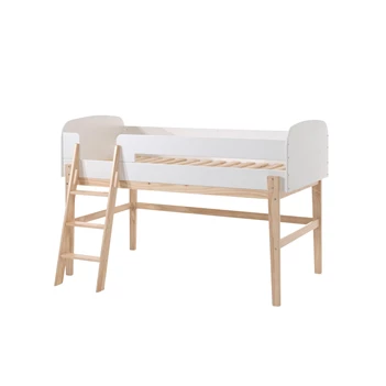 KIHS9014 kiddy halfhoogslaper vipack wit lak kinderkamer massief grenen mdf