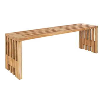 Bank Benidorm in teak natuur 140cm 1401100 schuin aanzicht