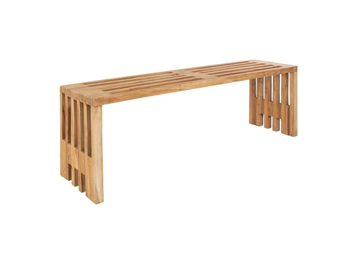 Bank Benidorm in teak natuur 140cm 1401100 schuin aanzicht
