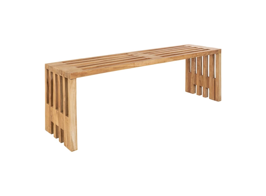 Bank Benidorm in teak natuur 140cm 1401100 schuin aanzicht
