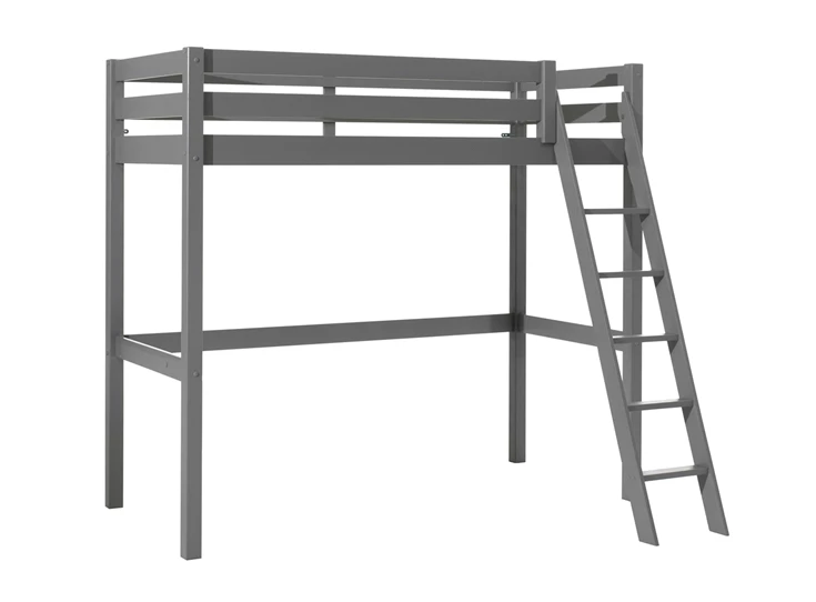 PIMZ9017 pino mezzanine grijs vipack hoogslaper 90x200cm kinderkamer studentenkamer praktisch