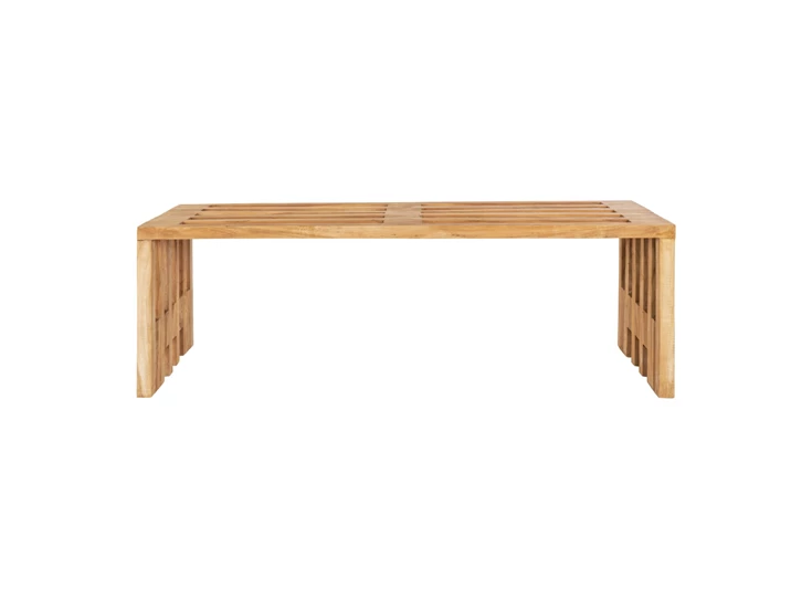 Bank Benidorm in teak natuur 140cm 1401100 recht aanzicht
