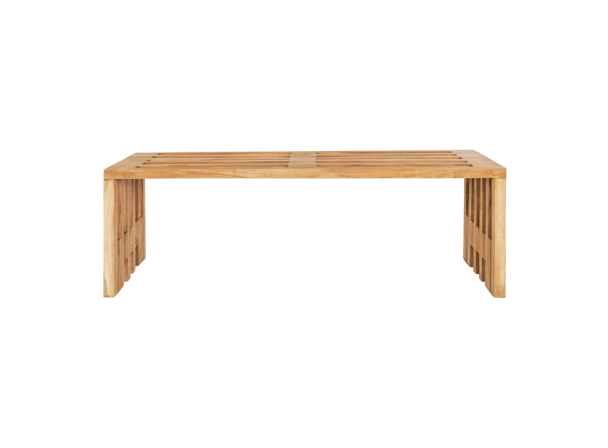 Bank Benidorm in teak natuur 140cm 1401100 recht aanzicht