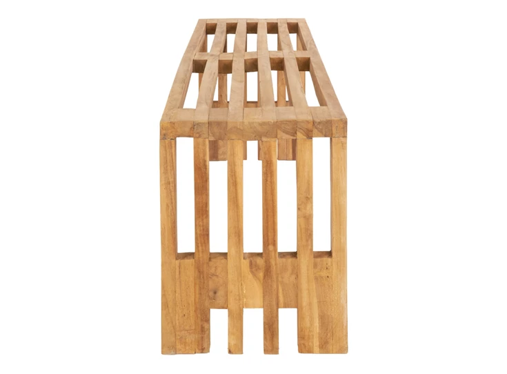 Bank Benidorm in teak natuur 140cm 1401100 recht zijaanzicht