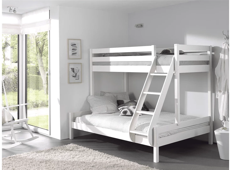 PISBMA14 pino hout stapelbed hoogslaper kinderkamer martin familiebed wit scandinavisch grenen