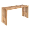 Bank Benidorm in teak natuur 90cm 1401101 schuin aanzicht