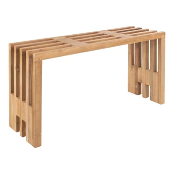 Bank Benidorm in teak natuur 90cm 1401101 schuin aanzicht