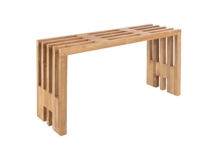 Bank Benidorm in teak natuur 90cm 1401101 schuin aanzicht