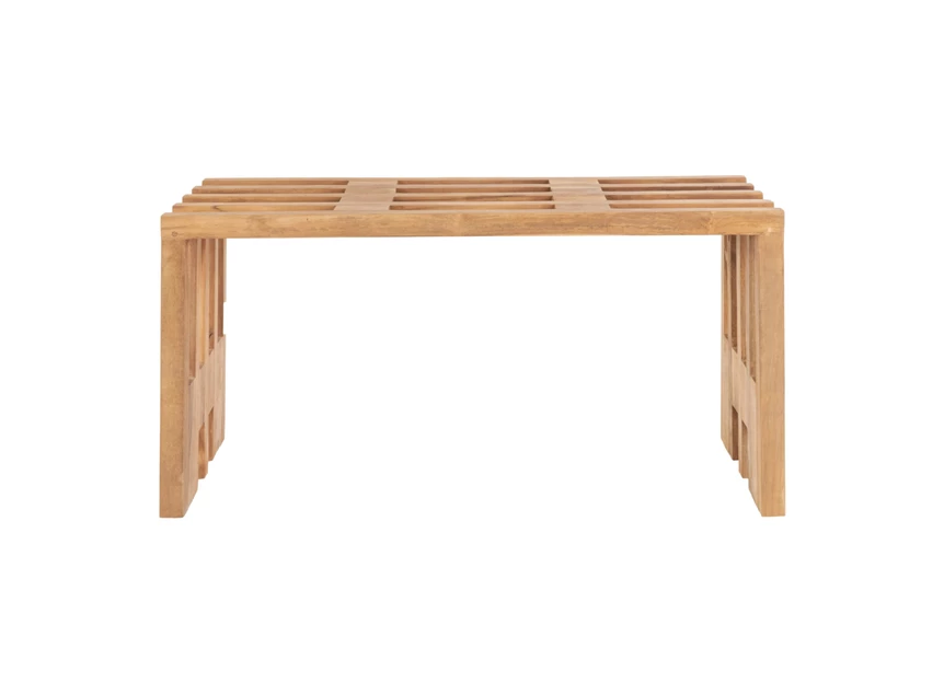 Bank Benidorm in teak natuur 90cm 1401101 recht aanzicht