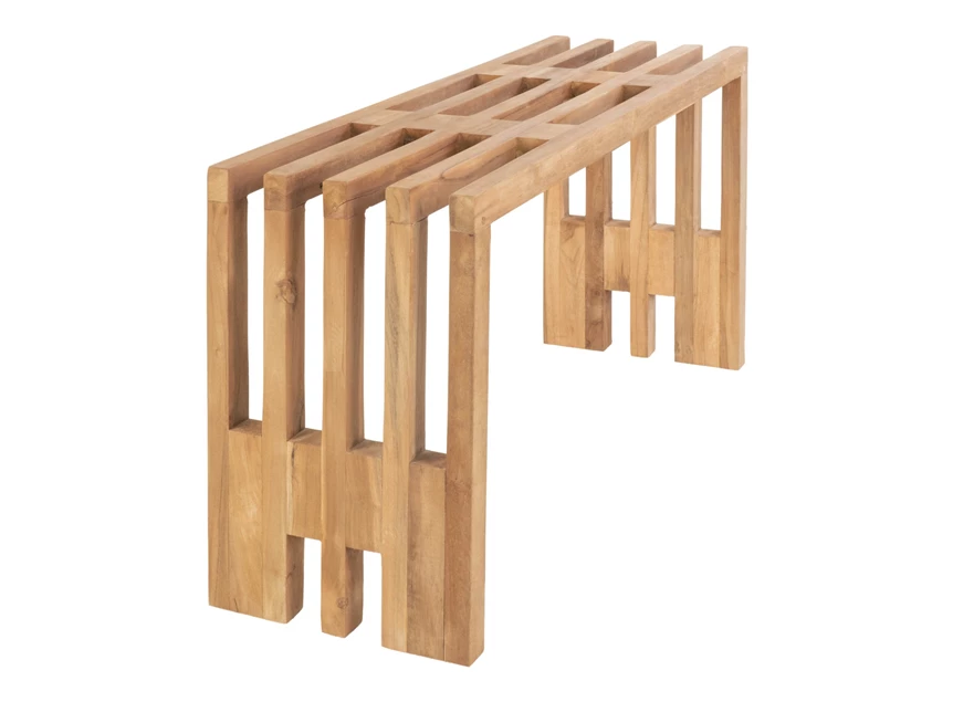 Bank Benidorm in teak natuur 90cm 1401101 schuin zijaanzicht