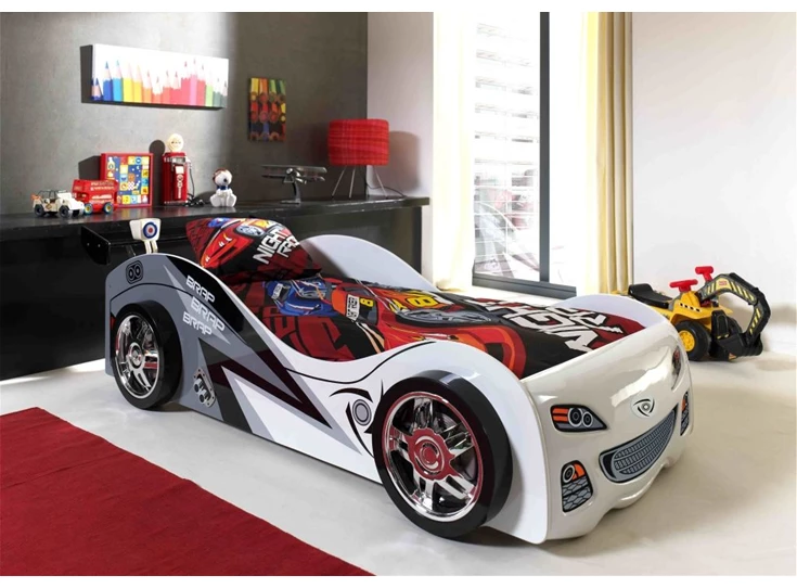 SCBB200W autobed vipack funbeds kinderbed kinderkamer race auto brap brap car bed