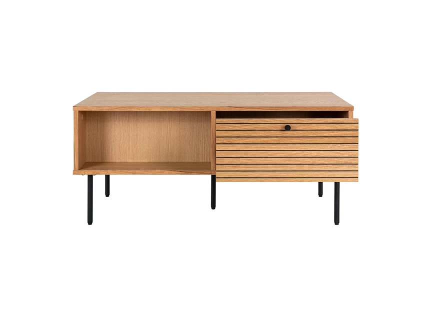 Salontafel Kyoto eik fineer 2 laden 2102050 recht vooraanzicht open