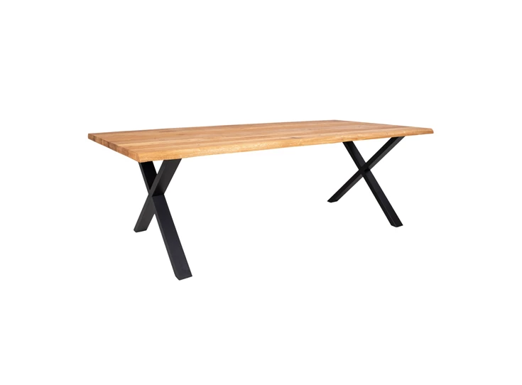 Eettafel Toulon in eik 95x240cm 2201560 schuin aanzicht X-poot