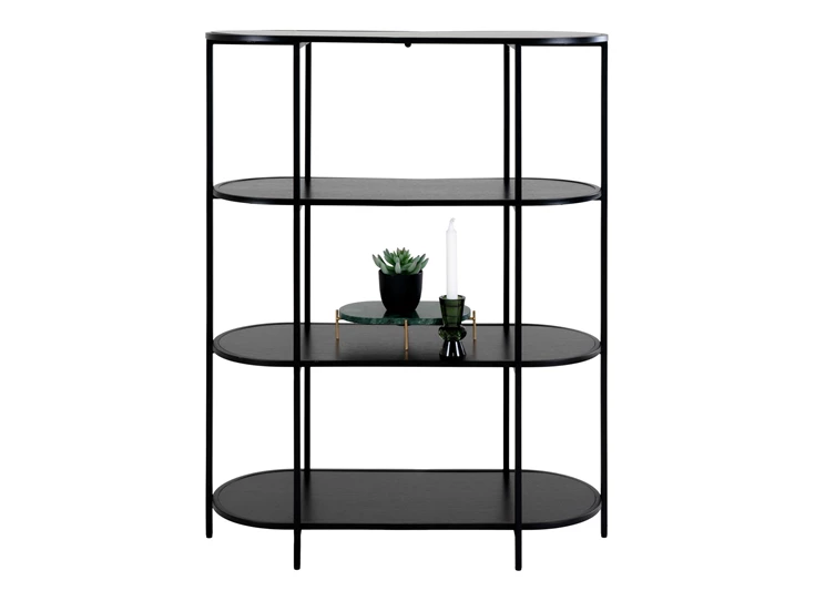 Wandrek Vita ovaal zwart metaal 3001150 recht vooraanzicht met deco