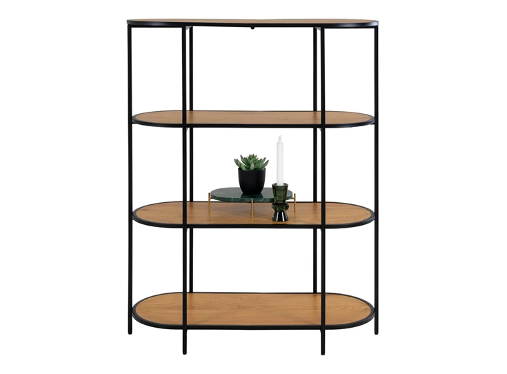 Wandrek Vita ovaal eik zwart metaal 3001155 recht vooraanzicht met deco