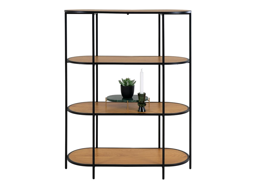 Wandrek Vita ovaal eik zwart metaal 3001155 recht vooraanzicht met deco