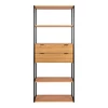 Boekenrek Minato in fineer essenhout met 2 laden 3001300 recht vooraanzicht laden dicht