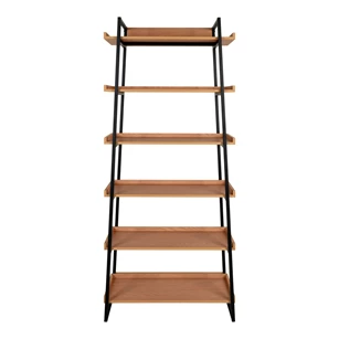 Boekenrek Sakai in fineer essenhout 6 planken 3001305 recht vooraanzicht