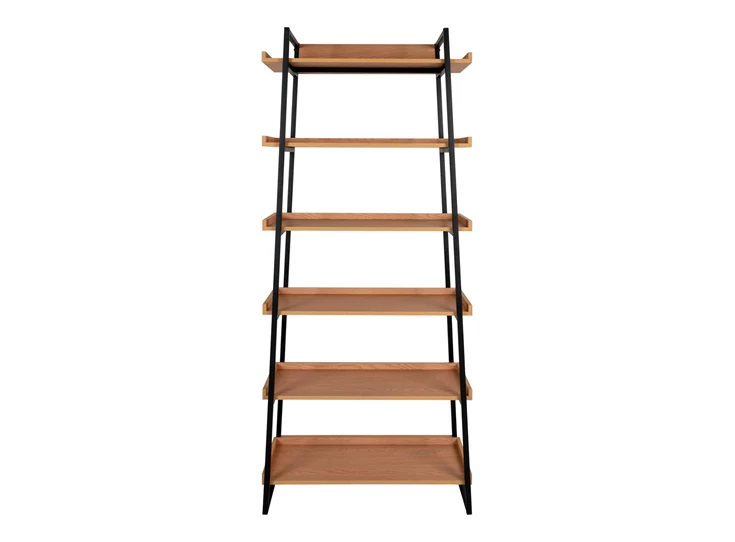 Boekenrek Sakai in fineer essenhout 6 planken 3001305 recht vooraanzicht