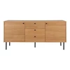 Dressoir Kyoto eik fineer 150cm 3101000 2 deuren 3 laden recht vooraanzicht gesloten
