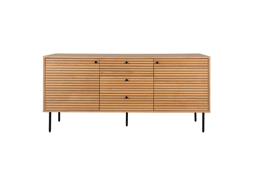 Dressoir Kyoto eik fineer 150cm 3101000 2 deuren 3 laden recht vooraanzicht gesloten
