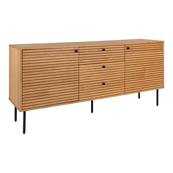 Dressoir Kyoto eik fineer 150cm 3101000 2 deuren 3 laden schuin vooraanzicht gesloten