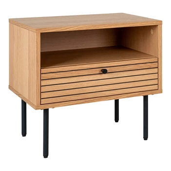 Nachttafel Kyoto eik fineer 1 lade 3701000 schuin vooraanzicht gesloten