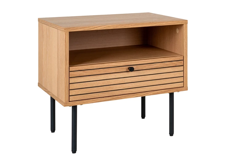 Nachttafel Kyoto eik fineer 1 lade 3701000 schuin vooraanzicht gesloten