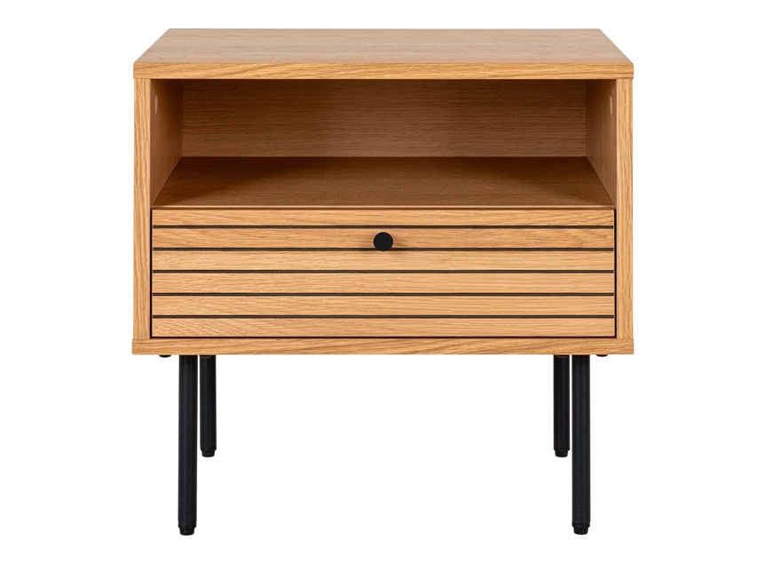 Nachttafel Kyoto eik fineer 1 lade 3701000 recht vooraanzicht gesloten