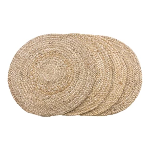 Placemat Bombay gevlochten jute natuur Ø38cm set/4 - 3984001