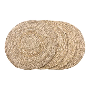 Placemat Bombay gevlochten jute natuur Ø38cm set/4 - 3984001