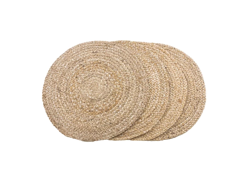 Placemat Bombay gevlochten jute natuur Ø38cm set/4 - 3984001