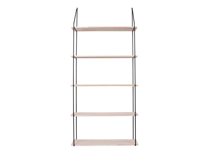 Wandrek Eindhoven 5 planken in naturel hout 4291080 recht vooraanzicht